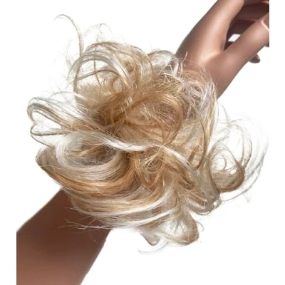 Abbildung von CAISHA ECHTHAAR Haargummi Haarteil Haarverdichtung Zopf Haarband Haarschmuck Blond Mix H312a