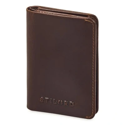 Abbildung von STILORD &#039;Levent&#039; Mini Kredit Kartenetui Leder Slim Wallet Kleines Echtleder Portemonnaie Kartenhalter für 10 Karten Credit Card Holder Geldbörse RFID Herren Damen, Farbe:Sonora Cognac