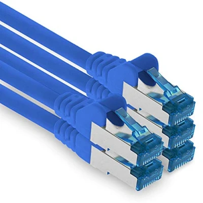 Abbildung von 1aTTack.de Patchkabel 5X 7,5m Ethernet, Netzwerk, Lan Kabel CAT6a (für Gigabit Netzwerke, Router, Switch, Modems mit RJ45 Eingang blau)