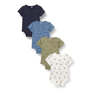 Abbildung von PIPPI Unisex Baby Body SS AO Printed (4 Pack) Underwear, Deep Lichen Green, 80