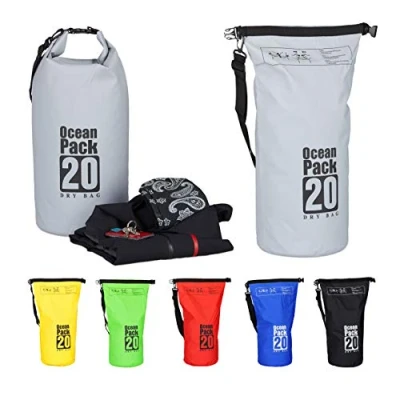 Abbildung von Relaxdays Ocean Pack, 20L, wasserdicht, Packsack, leichter Dry Bag, Trockentasche, Segeln, Ski, Snowboarden, dunkelgrau