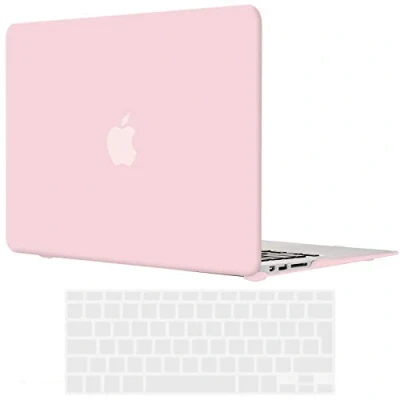 Abbildung von TECOOL Hülle für MacBook Air 13 Zoll 2017 2010 A1466 A1369, Ultradünn Schutzhülle Hartschale Matt Case Cover +EU Tastaturschutz, Nicht kompatibel mit neu 2021 2018, rosa