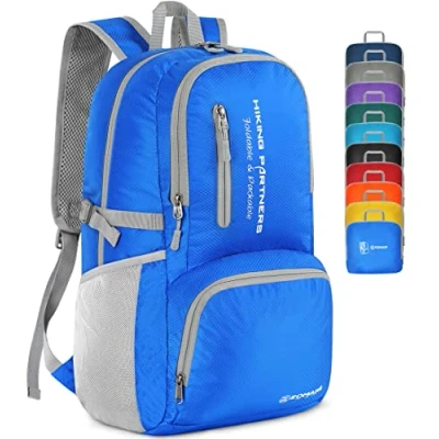 Abbildung von ZOMAKE Leicht Faltbarer Rucksack 35L Packbare Backpacks,Kleiner Faltbar Rucksäcke Wanderrucksack Wasserdicht für Damen Herren Outdoor Wandern(Dunkelblau)