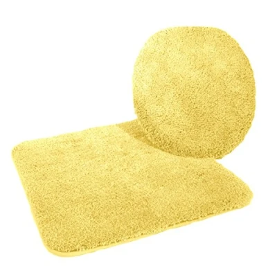 Abbildung von Kinzler J 10053/06 Mikrofaser Bademattenset 2 teilig = WC Deckelbezug 47x50 cm + Vorleger ohne Ausschnitt 50x55 cm, gelb