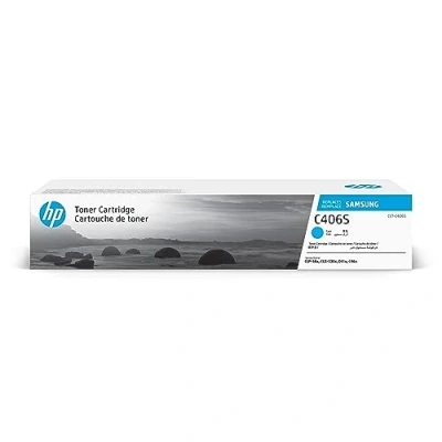Abbildung von HP CLT C406S (ST984A) Original Toner Cyan (Kompatibel mit: CLP 360, 365, 365W / C410W, C460W, C460FW CLX 3300, 3305, 3305W)