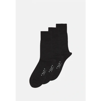 Abbildung von Falke Airport 3Pack business &amp; casual Socken, Herren, Größe: 47 48, Anthracite melange