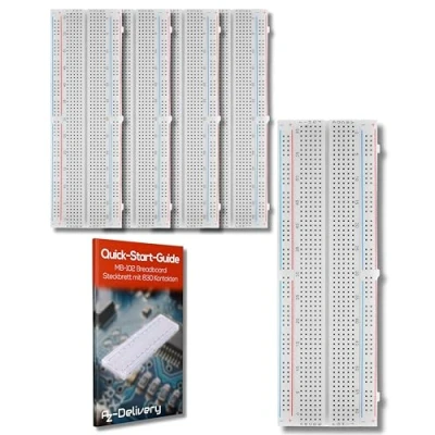 Abbildung von AZDelivery 5 x MB 102 Breadboard Steckbrett mit 830 Kontakten kompatibel Arduino
