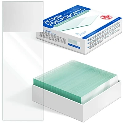 Abbildung von AIESI® Objektträger Mikroskop mit geschliffenen Kanten und beidseitig sandgestrahltem Klebeband, Maße 26x76 mm (Packung à 72 Stück)