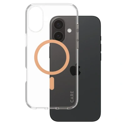 Abbildung von Apple iPhone 16 Plus Hülle MagSafe Recycelter Kunststoff PanzerGlass Hard Case/Backcover Handyhülle Orange Shockproof/Stoßfest