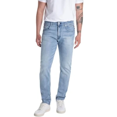 Abbildung von Replay Herren Jeans Grover Straight Fit mit Comfort Stretch, Light Blue 010 (Blau), 33W / 34L