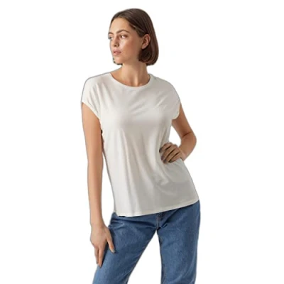 Abbildung von Vero Moda AVA Tshirt basic, Damen, Größe: Large, Snow white