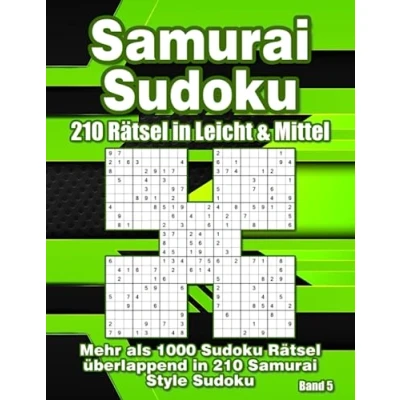 Abbildung von Samurai Sudoku Rätselheft: Über 1000 Spiele in Leicht &amp; Mittel 210 Varianten