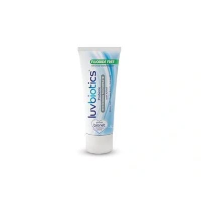 Abbildung von Luvbiotics Whitening Toothpaste with Oral Probiotics &amp; Xylitol Promotes Healthy Microbiome for Fresh Breath, Gums Teeth. Free from Fluoride,SLS, Parabens, Artificial Sweeteners 75ml