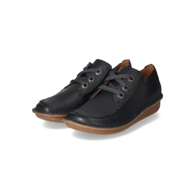 Abbildung von Clarks Sportlicher Schnürer, Damen, Größe: 38, Blau Leder