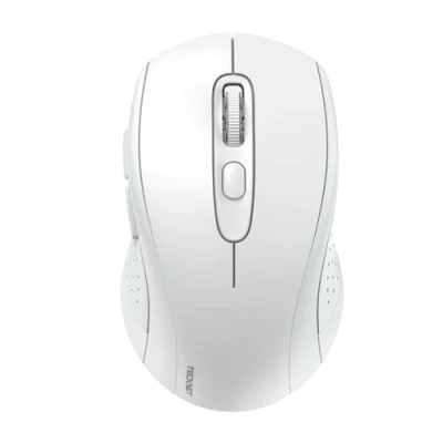 Abbildung von TECKNET Maus Kabellos, Bluetooth (Tri Mode: BT 5.0/3.0+2.4GHz) Funkmaus mit USB Empfänger, Ergonomische Tragbare für Laptop PC Computer, Mac OS, Android, Windows, Weiß