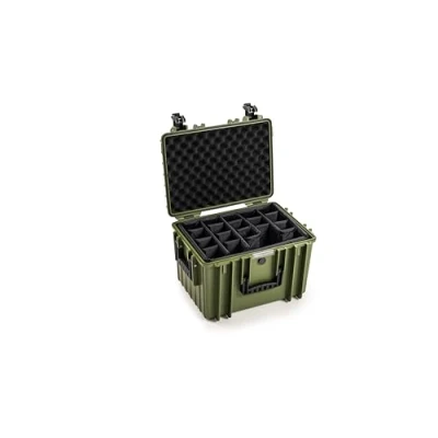 Abbildung von B&amp;W International Transportkoffer Outdoor Typ 5500 Bronze Grün mit Variabler Facheinteilung wasserdicht nach IP67 Zertifizierung, staubdicht, bruchsicher und unverwüstlich