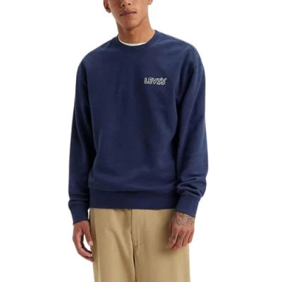 Abbildung von Levi&#039;s Relaxd Graphic crew Sweatshirt, Herren, Größe: XS, Chrome headline naval academy