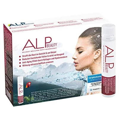 Abbildung von ALP BEAUTY Kollagen Trinkampullen 14x 25ml Anti Aging Collagen Drink mit Verisol Peptide Biotin Vitamin C Zink Hyaluronsäure (1er Pack)