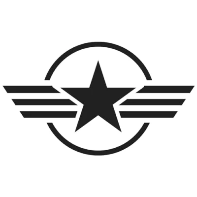 Abbildung von Finest Folia 2er Set Autoaufkleber Army Stern Sticker Folie für Auto Motorrad Anhänger Aufkleber US Star Motiv 4 selbstklebend wetterfest Kfz Zubehör (Schwarz Matt, 20 x cm K171)