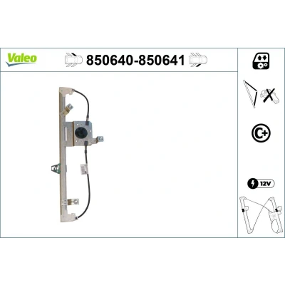 Abbildung von Valeo Fensterheber vorne links elektrisch ohne Elektromotor für Linkslenker mit Komfortfunktion 850640 RENAULT: Modus / Grand