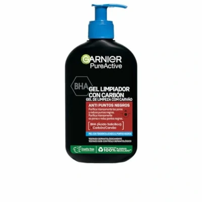 Abbildung von Garnier Skin Active, Pure Active Anti Mitesser Reinigungsgel mit Kohle und Salicylsäure reinigt die Poren intensiv reduziert