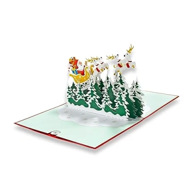 Abbildung von paperdora® 3D Pop Up Karte „Weihnachten“ mit Umschlag und Wachssiegel Glückwunschkarte Grußkarte Geschenkkarte Geschenk Gutschein