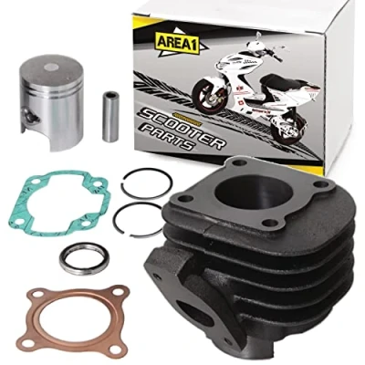 Abbildung von Area1 Ersatz Zylinder 50ccm liegend 2T Luftgekühlt, Kompatibel mit Neos Jog, Ovetto Mach G, Motowell Crogen Magnet Italjet F10 F12 F15