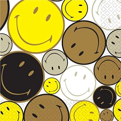 Abbildung von Amscan 9914442 Servietten Smiley Originals 16 Stk. 33 x cm