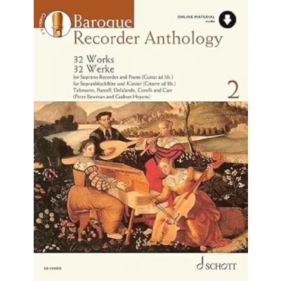 Abbildung von Baroque Recorder Anthology 2: 32 Werke für Sopran Blockflöte mit Gitarre oder Klavierbegleitung. Band 2. und Klavier (Gitarre ad libitum). (Schott Series, 2)