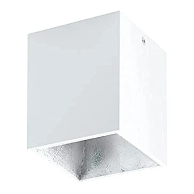 Abbildung von EGLO LED Deckenleuchte Polasso, 1 flammige Deckenlampe, Material: Aluminium, Kunststoff, Farbe: Weiß, silber, L: 10x10 cm
