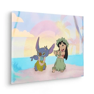 Abbildung von Komar Keilrahmenbild Lilo and Stitch Dancing Größe 40 x 60 cm Kinderzimmerbild, Wandbild, Kinderzimmer
