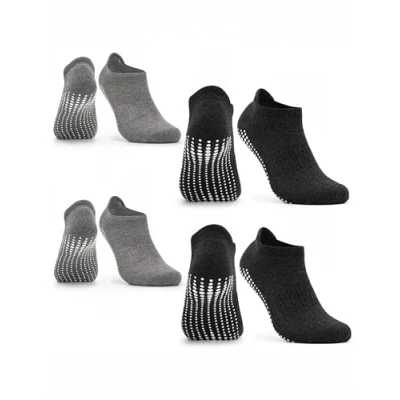 Abbildung von Occulto Damen &amp; Herren Yoga Socken 2 4er Pack (Modell: Mady) 4 Paare Schwarz Grau 39 42