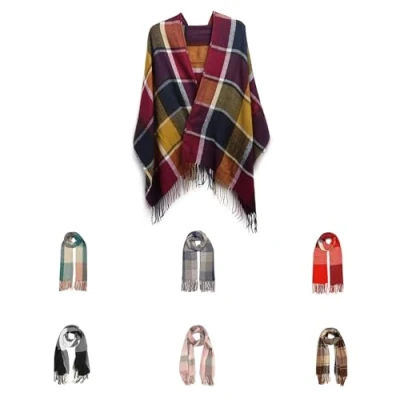 Abbildung von Good Nite Schal Damen Herren Winter Herbst Schals &amp; TüCher Für Kuschelig Flauschig Festlich Großer Karo Warm Weich Scarf Nüchtern und Stilvoll(Violett,200x60cm)