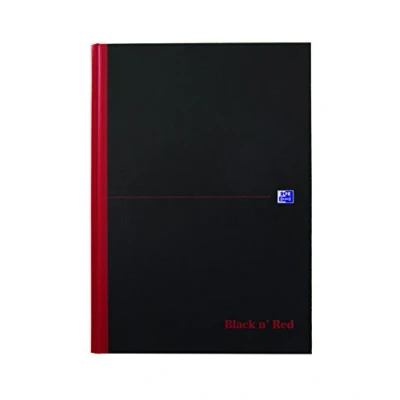 Abbildung von Oxford Black n&#039; Red gebundenes Hardcover Notizbuch A4, Kladde, 90 g/m², kariert