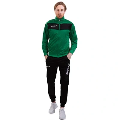Abbildung von Givova Herren jakkesæt visum Sportset, Mehrfarbig (grün/schwarz), XL