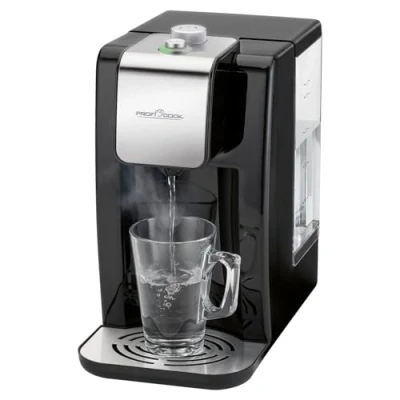 Abbildung von ProfiCook® Heißwasserspender heißes Wasser in 3 Sekunden Wasserkocher 2,2 Liter Fassungsvermögen kochendes auf Knopfdruck Edelstahlgehäuse Edelstahlanzeige 2600 Watt PC HWS 1168