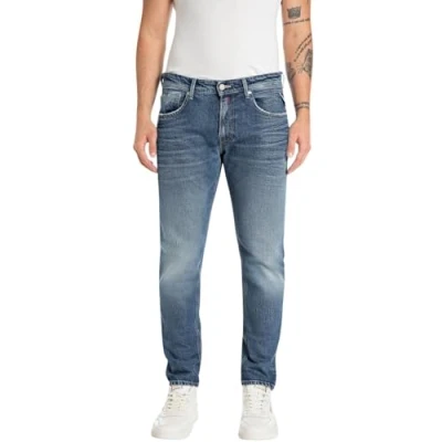 Abbildung von Replay Willbi Pants Jeans Tapered Fit, Herren, Größe: 33x34, Medium blue