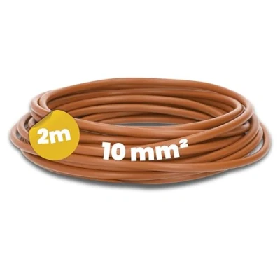 Abbildung von Kalitec 2 Meter H07V K 10 mm² braun Verdrahtungsleitung I Aderleitung flexibel Litze 10mm2 Verdrahtung feindrätig Einzelleitung Zählerschrank Kabel eindrähtig für Schaltschrank