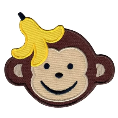 Abbildung von PatchMommy Affe Patch Aufnäher Applikation zum Aufbügeln Bügelbild für Kleidung Jeans Jacken Kinder Baby