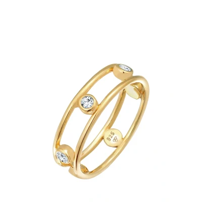 Abbildung von Elli Basic Design Ring goldcoloured, Damen, Größe: 52, Gold coloured