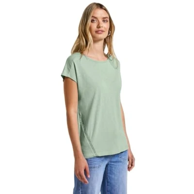 Abbildung von STREET ONE Damen A323505 Shirt mit Häkeldetails, Soft Jade Green, 42
