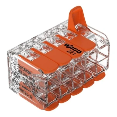 Abbildung von WAGO Verbindungsklemmen 221 420 10 Leiter, bis 4 mm², COMPACT Kabelverbinder mit Hebeln für alle Leiterarten weltweit, bestätigte Anwendungssicherheit, 15 Stück