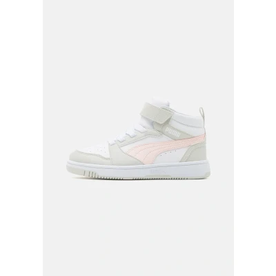 Abbildung von Puma Unisex Kinder Rebound V6 Mid Ac+ Ps Sneaker, White Frosty Pink Sedate Gray, 29 EU