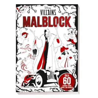 Abbildung von Disney Villains: Malblock: über 60 schaurig schöne Motive zum Ausmalen: Cover mit Veredelung
