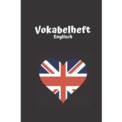 Abbildung von Vokabelheft englisch: mit Britischer Fllagge als Herz 2 Spalten liniert Schulheft in DIN A5 Format 70 Seiten fuer Vokabeln und Fremdsprachen ( Englisch, Franzoesisch,italenisch latein etc.)