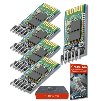 Abbildung von AZDelivery 5 x HC 05 06 Bluetooth Wireless RF Transceiver Modul RS232 serielle TTL kompatibel mit Arduino und Raspberry Pi inklusive E Book!