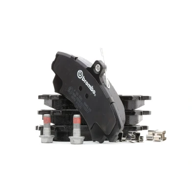 Abbildung von BREMBO P 50 055 Bremsbelagsatz mit akustischer Verschleißwarnung Bremssattelschrauben Zubehör MITSUBISHI: Colt 6, VI CZC Convertible