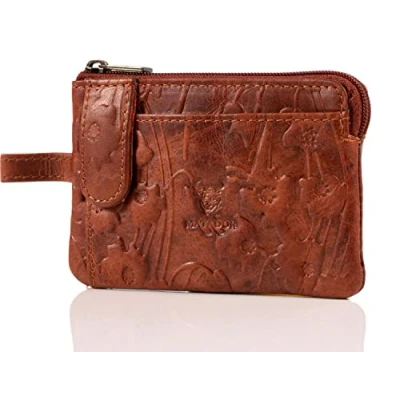 Abbildung von MATADOR Echt Leder Auto Schlüssel Herren Tasche Schlüsseletui Damen Keyring Kartenfach Geldfach Männer Hochwertiges Schlüsselanhänger Mäppchen (OILLY BRAUN)