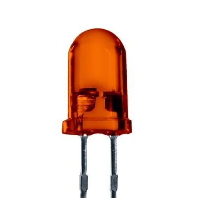 Abbildung von Lumetheus LED 5mm Farbe orange 3000 mcd 50 Stück Leuchtdiode extra hell 2V orangene Diode 2 Pin LEDs Gehäuse diffus farbig