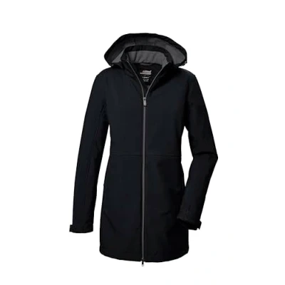 Abbildung von killtec Damen Softshell Parka/Softshelljacke mit abzippbarer Kapuze KOW 95 WMN SFTSHLL PRK, schwarz, 46, 41803 000